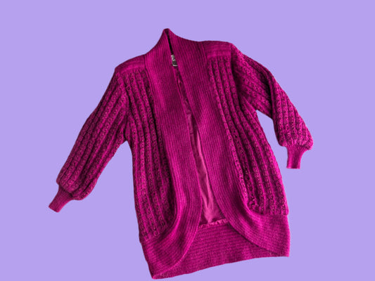 Fuzzy Fuchsia Cardigan